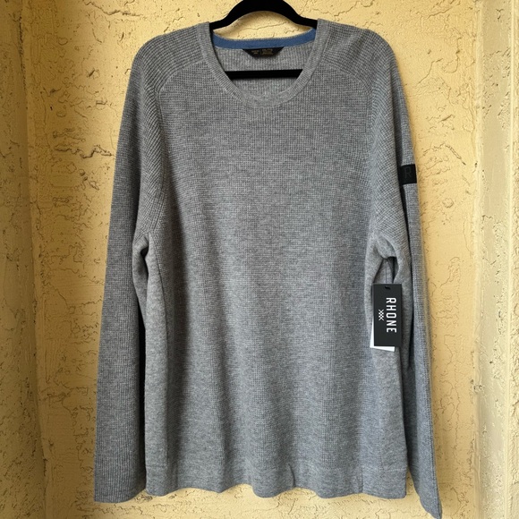 Rhone Walden Sweater XXL Gray Wool Cashmere Waffle Knit NWT
